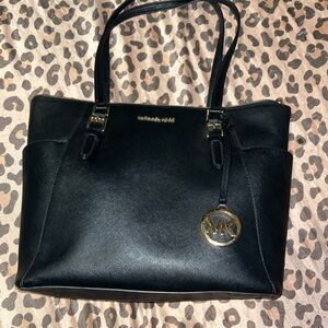 Michael Kors Black and Gold Tote Bag